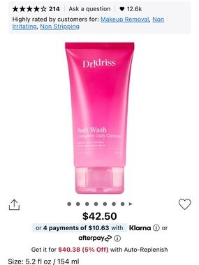 Sephora Pink Facial Cleanser Tube